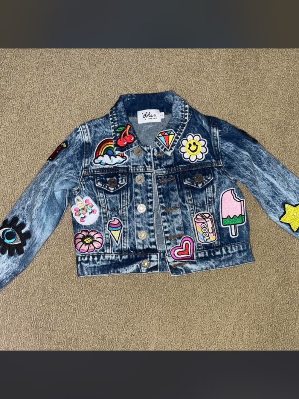 Lola & The Boys Kids Patchwork Denim Jacket Size 2T